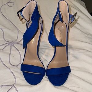 Dream Pairs Blue Ankle Strap Heels